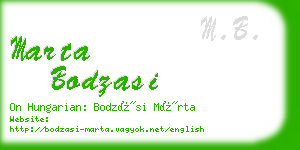 marta bodzasi business card